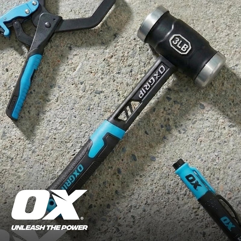 Ox Pro Ultrastrike 3lb Sledge Hammer with Vibration Dampening Bridged Neck and Ergonomic Non-Slip Grip - Ultimate Durability with One Piece Steel Club Hammer -P086803 Heavy Duty Sledge Hammer - Image 2